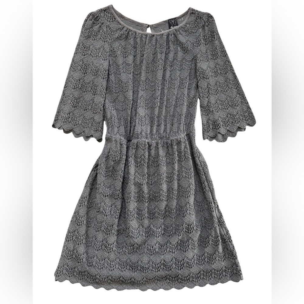 Ella Moss Gray Textured Midi Dress